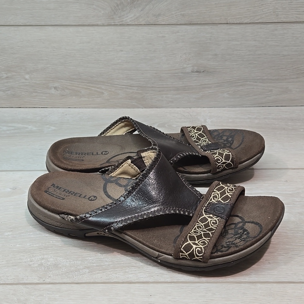 Merrell Women Bracken Comfort Outdoor summer Leather Sandals Flats shoes sz 8